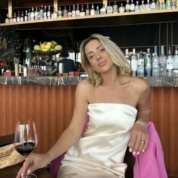 SATIN EFFECT DRESS VANILLA ZARA - Picture 8 of 16